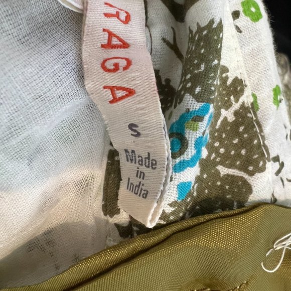 Anthropologie Floral Patchwork Maxi Skirt Ruffle Cotton Blue Motif Modified - Picture 9 of 12